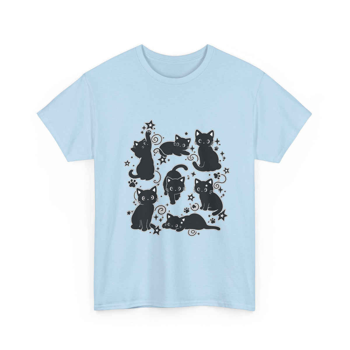 Black Cats Circle Graphic Tee - 100% cotton