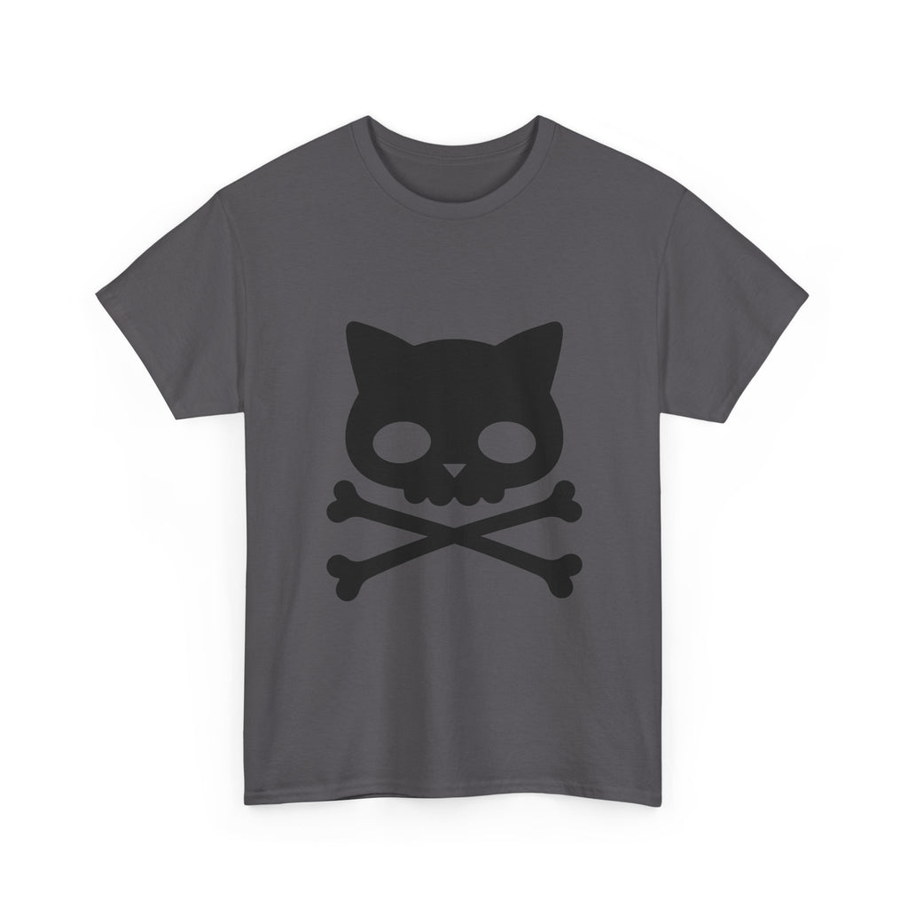 Cat Skull Crossbones Tee - 100% cotton