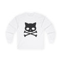 Cat Skull Crossbones Long Sleeve Tee - 100% cotton