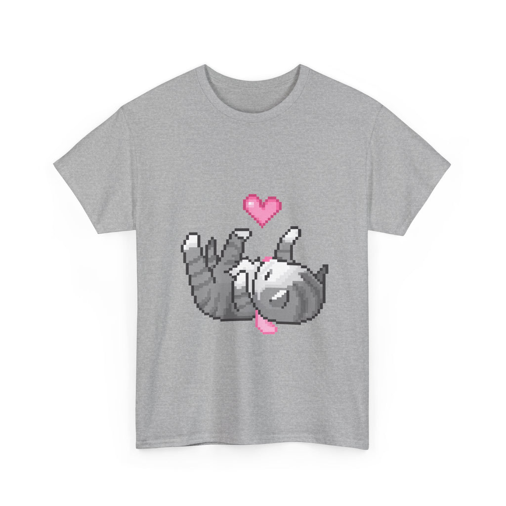 Pixel Cat Heart Tee - 100% cotton