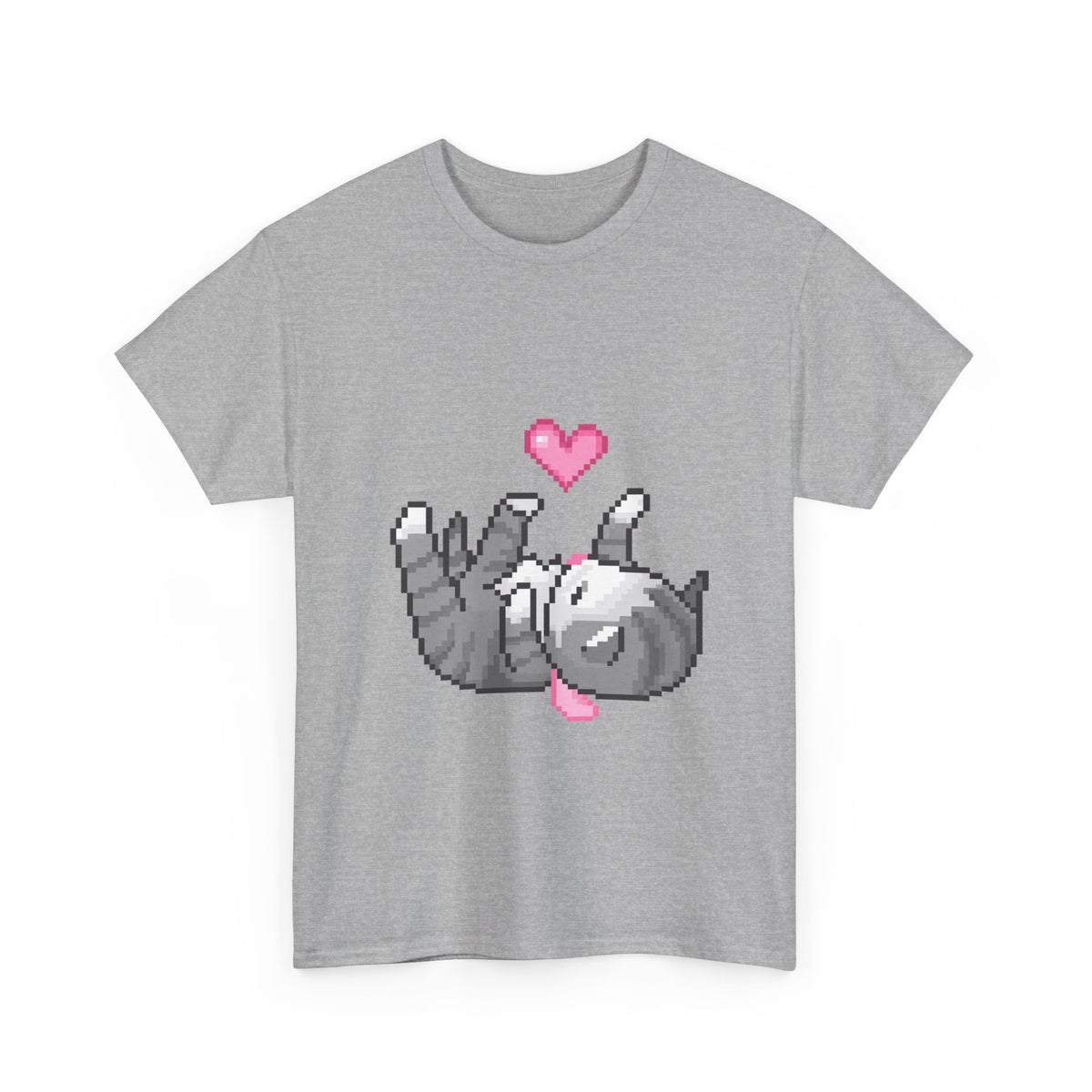 Pixel Cat Heart Tee - 100% cotton