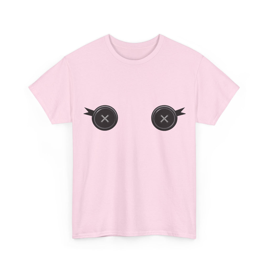 Button Eye Tee — Cute Doll Face Graphic T-Shirt