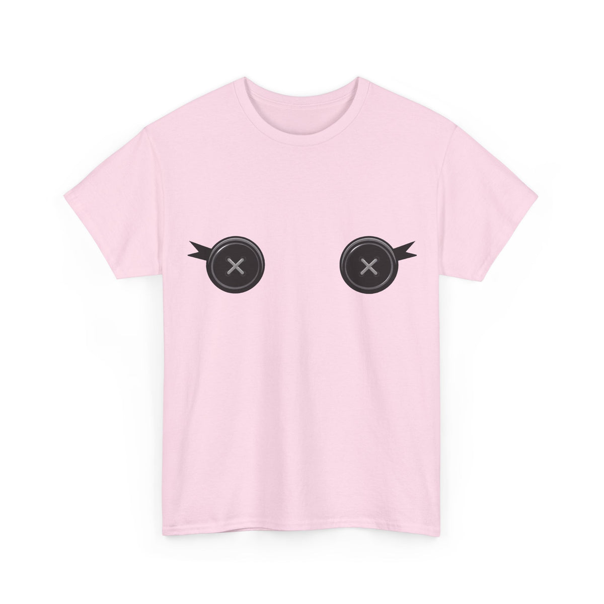 Button Eye Tee — Cute Doll Face Graphic T-Shirt
