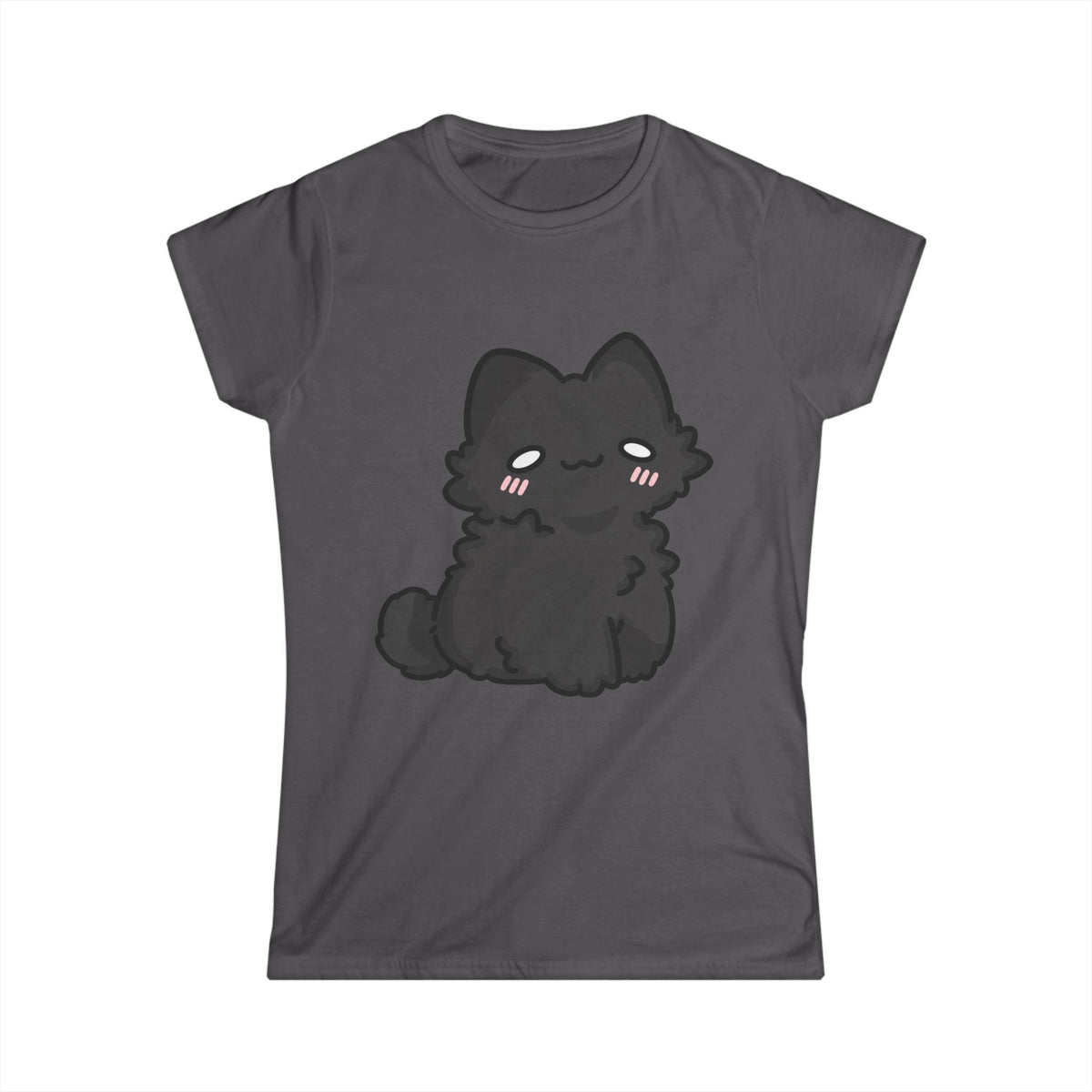 kitty black semi-fitted tee - 100% cotton