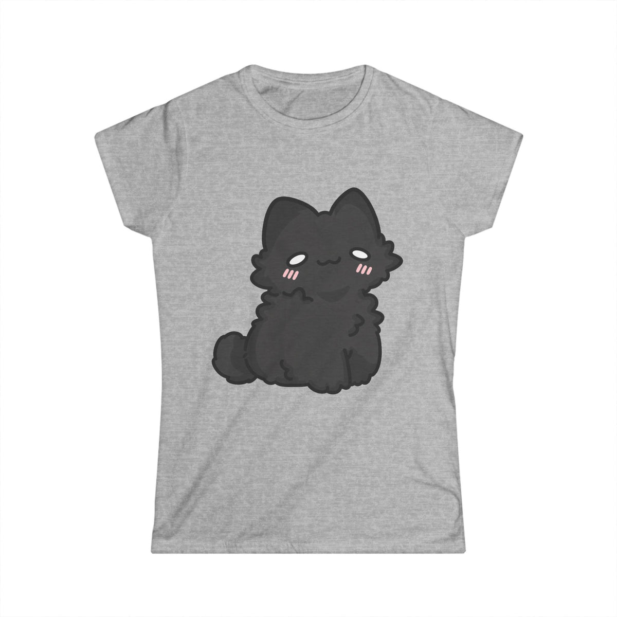 kitty black semi-fitted tee - 100% cotton