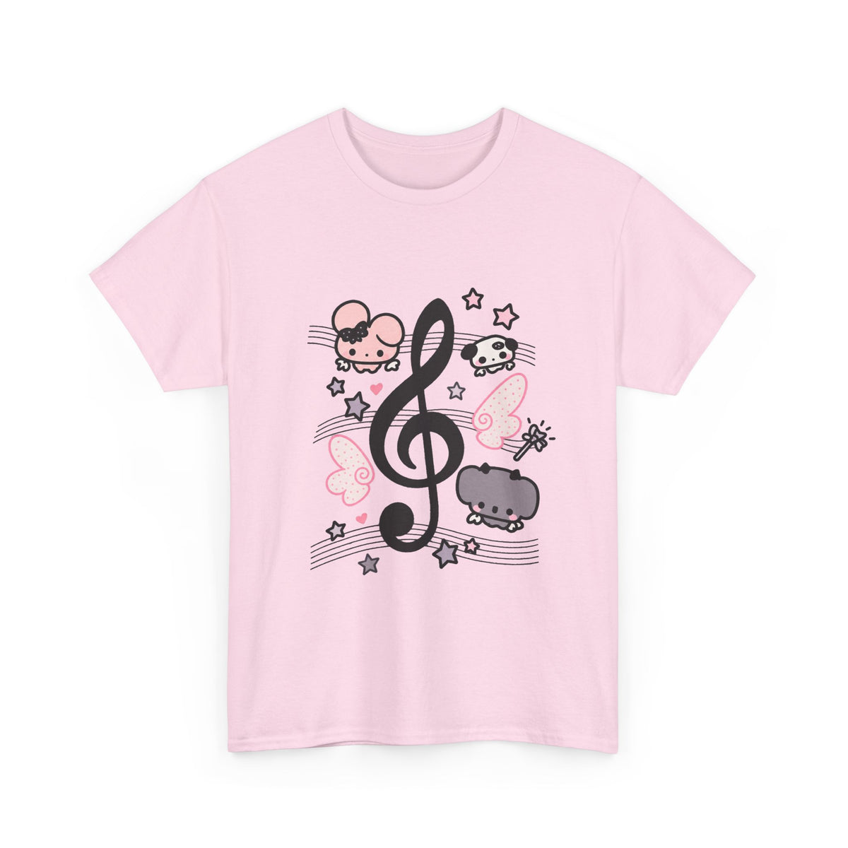 Cute Music Treble Clef Tee Kawaii Notes - 100% cotton