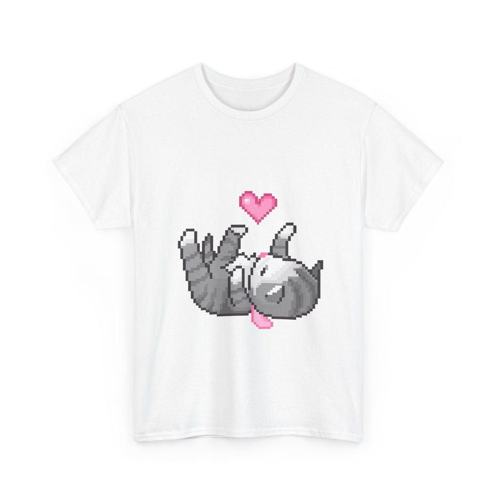 Pixel Cat Heart Tee - 100% cotton