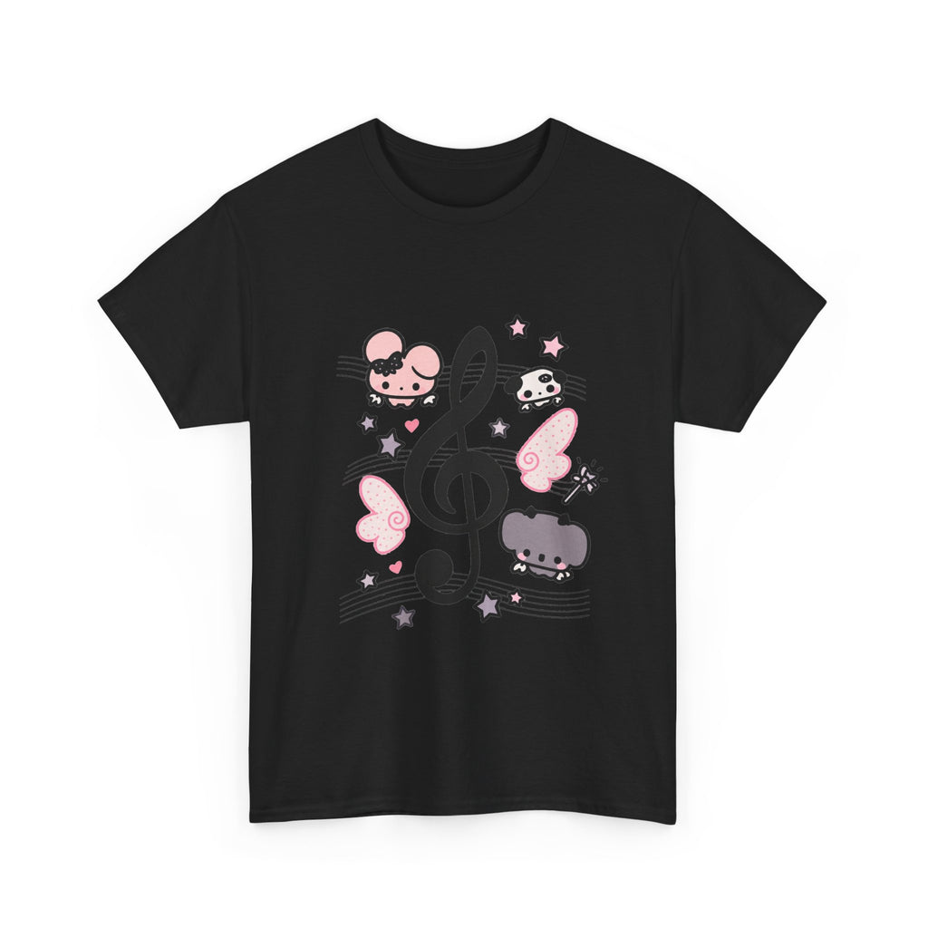 Cute Music Treble Clef Tee Kawaii Notes - 100% cotton