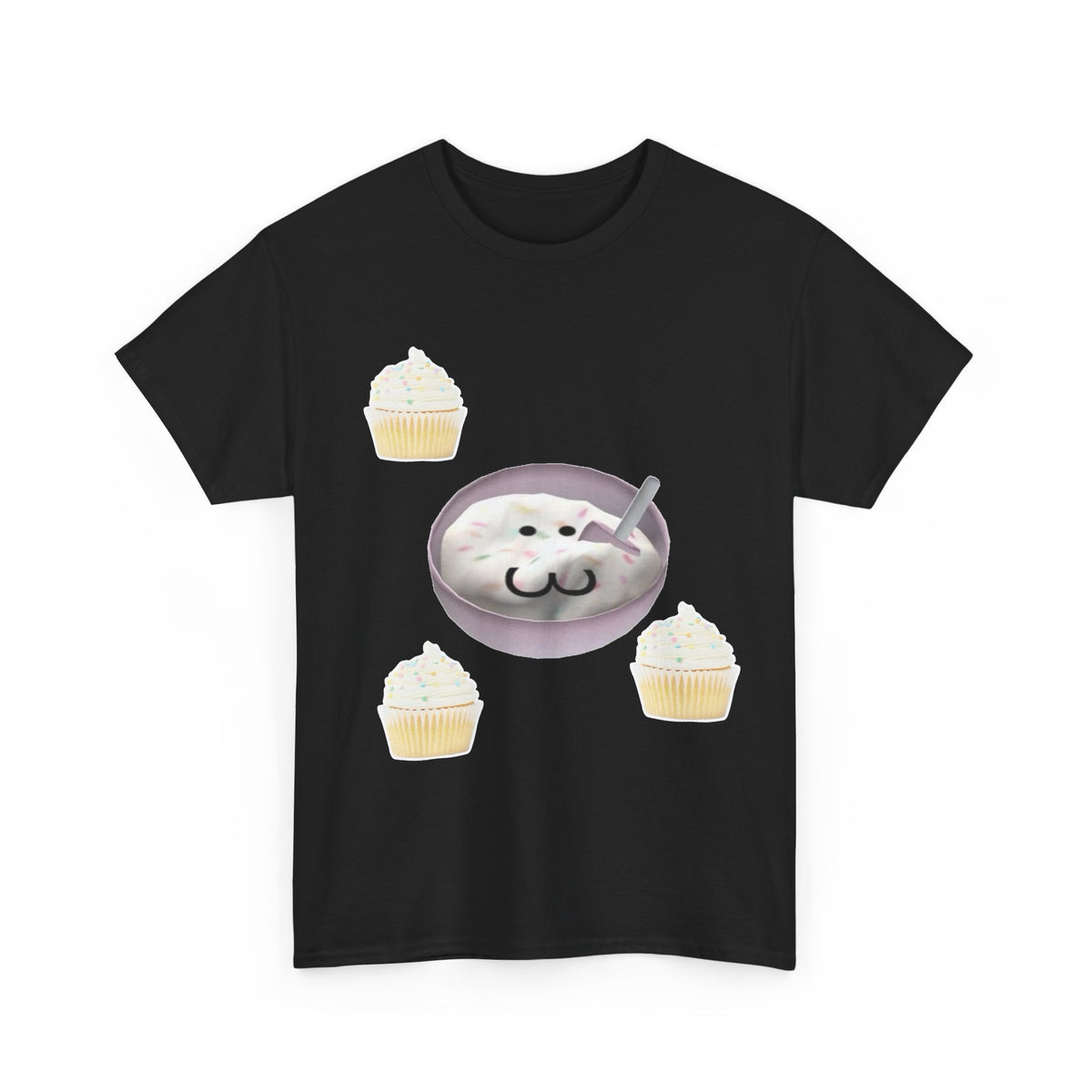 Cute Cat Latte T-Shirt — Kawaii Cat Coffee & Cupcake Tee
