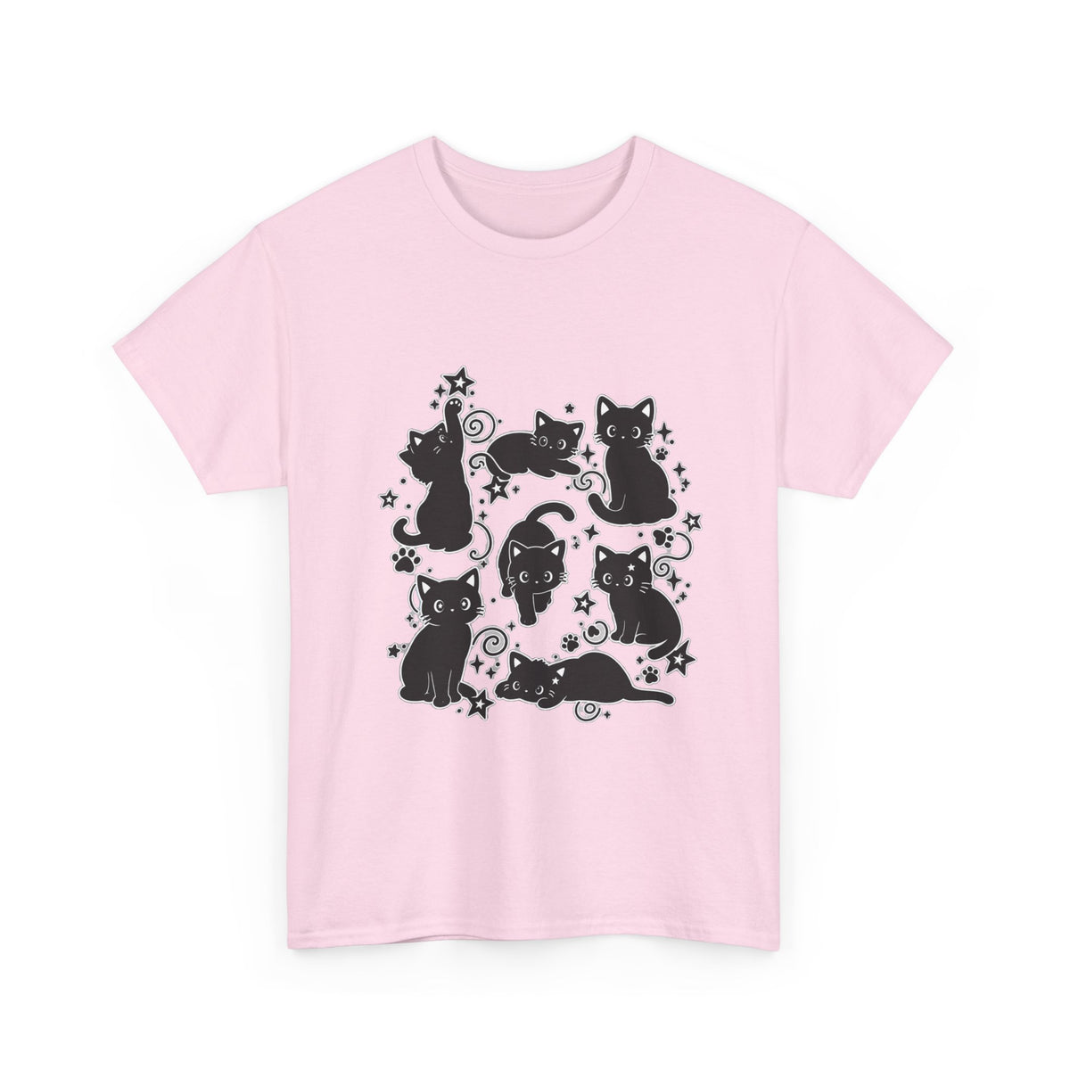 Black Cats Circle Graphic Tee - 100% cotton