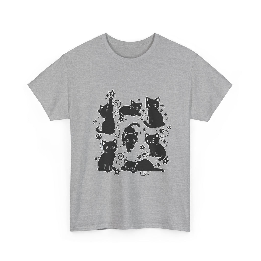 Black Cats Circle Graphic Tee - 100% cotton