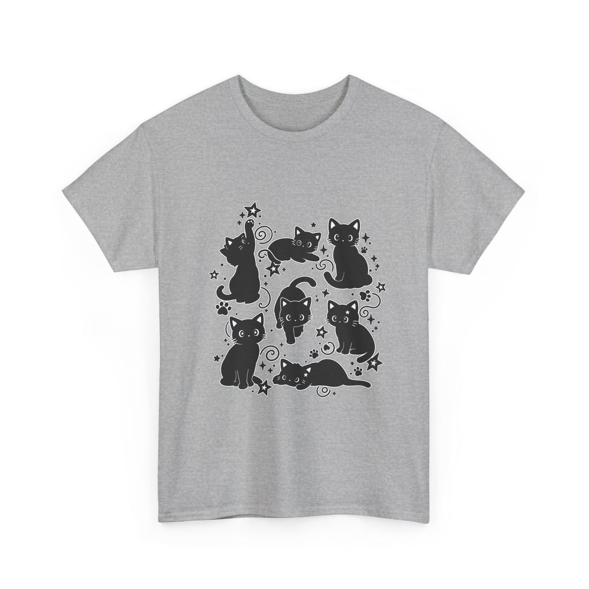 Black Cats Circle Graphic Tee - 100% cotton