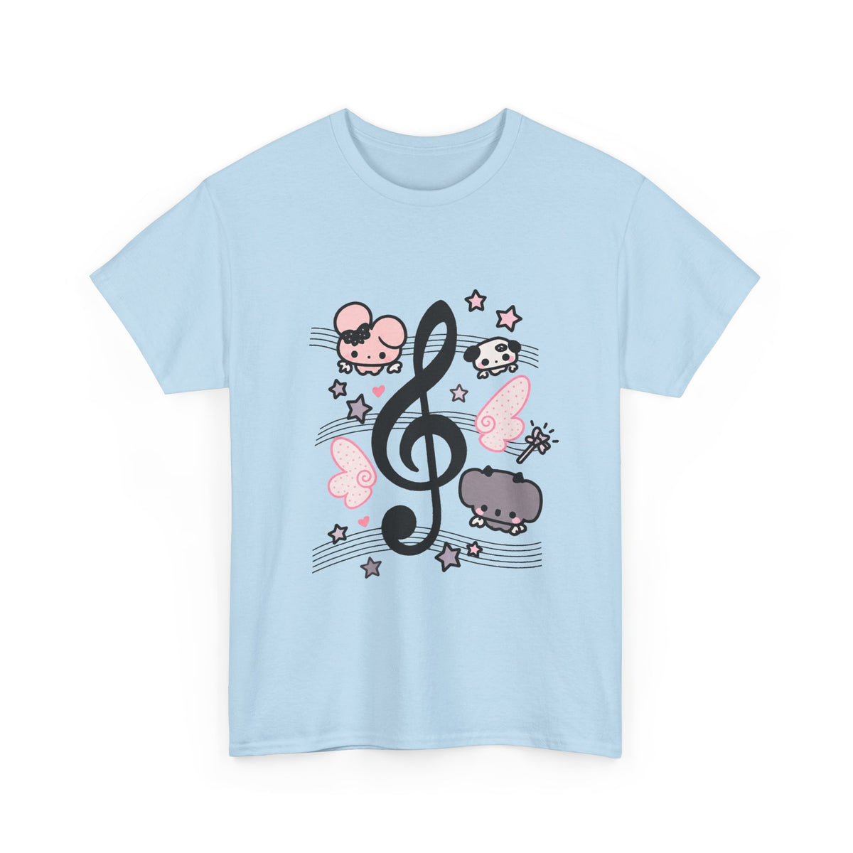 Cute Music Treble Clef Tee Kawaii Notes - 100% cotton