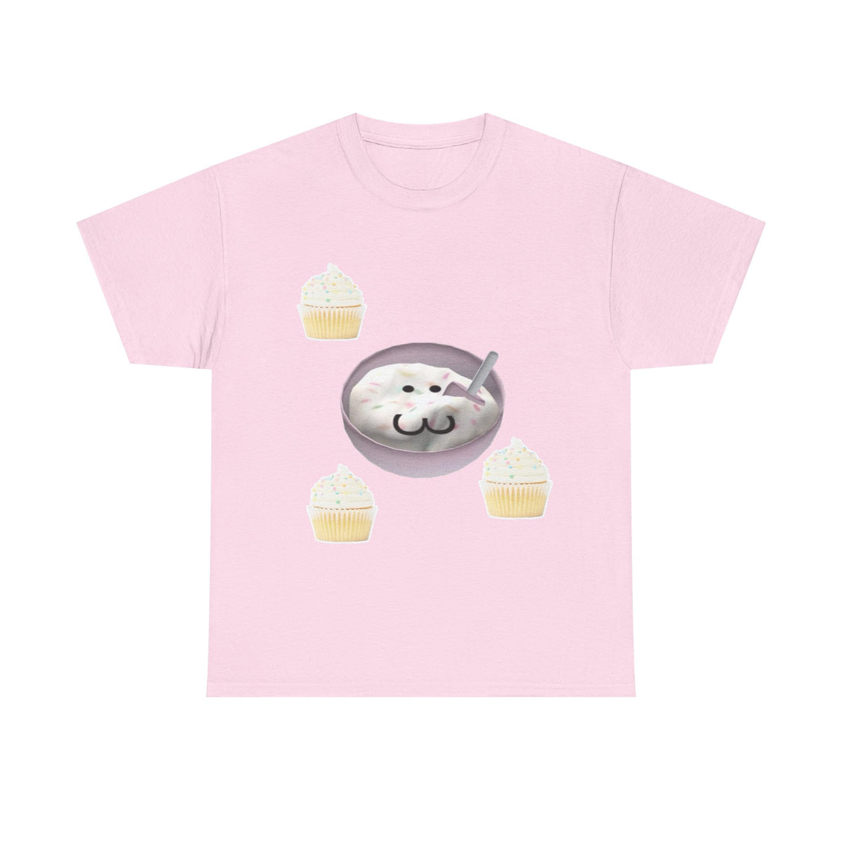 Cute Cat Latte T-Shirt — Kawaii Cat Coffee & Cupcake Tee