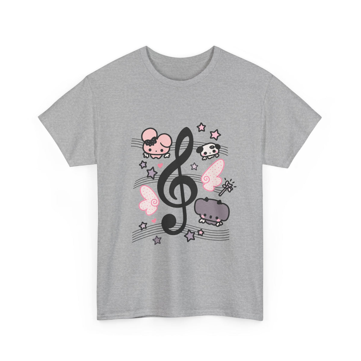 Cute Music Treble Clef Tee Kawaii Notes - 100% cotton