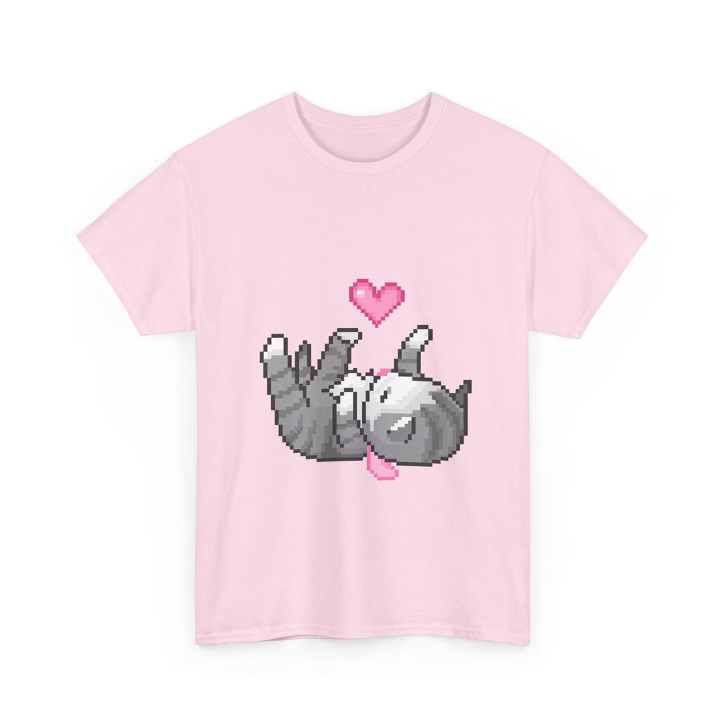 Pixel Cat Heart Tee - 100% cotton