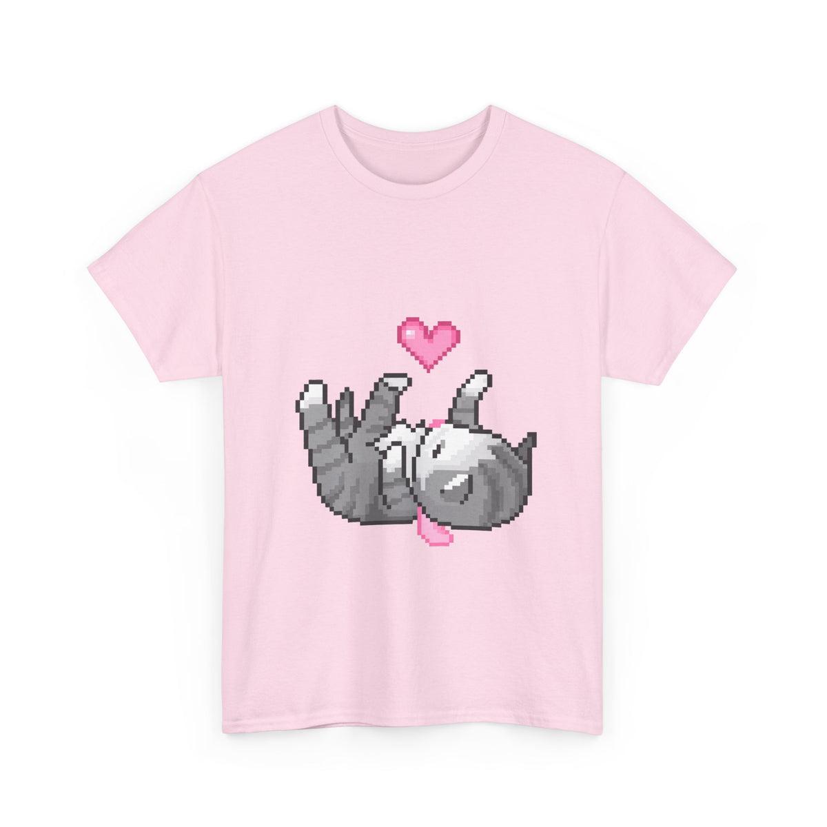 Pixel Cat Heart Tee - 100% cotton