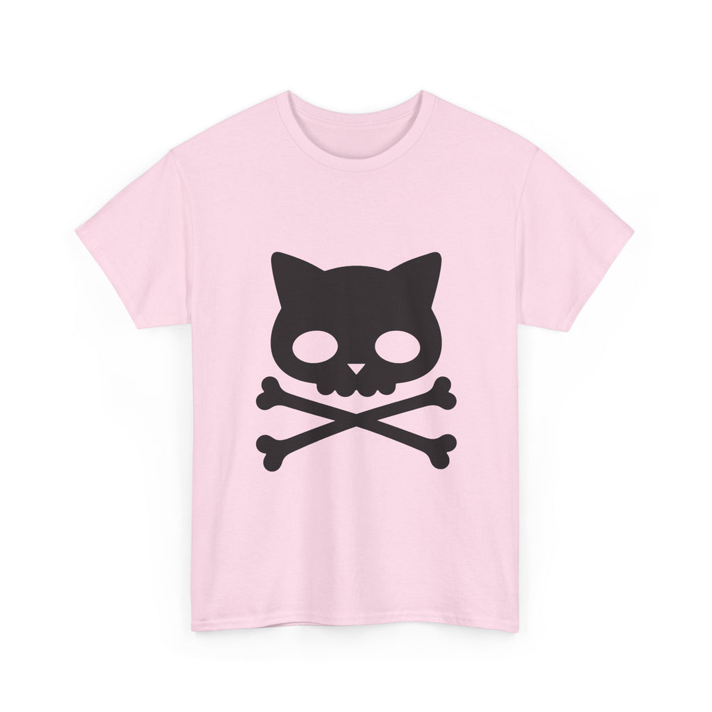 Cat Skull Crossbones Tee - 100% cotton