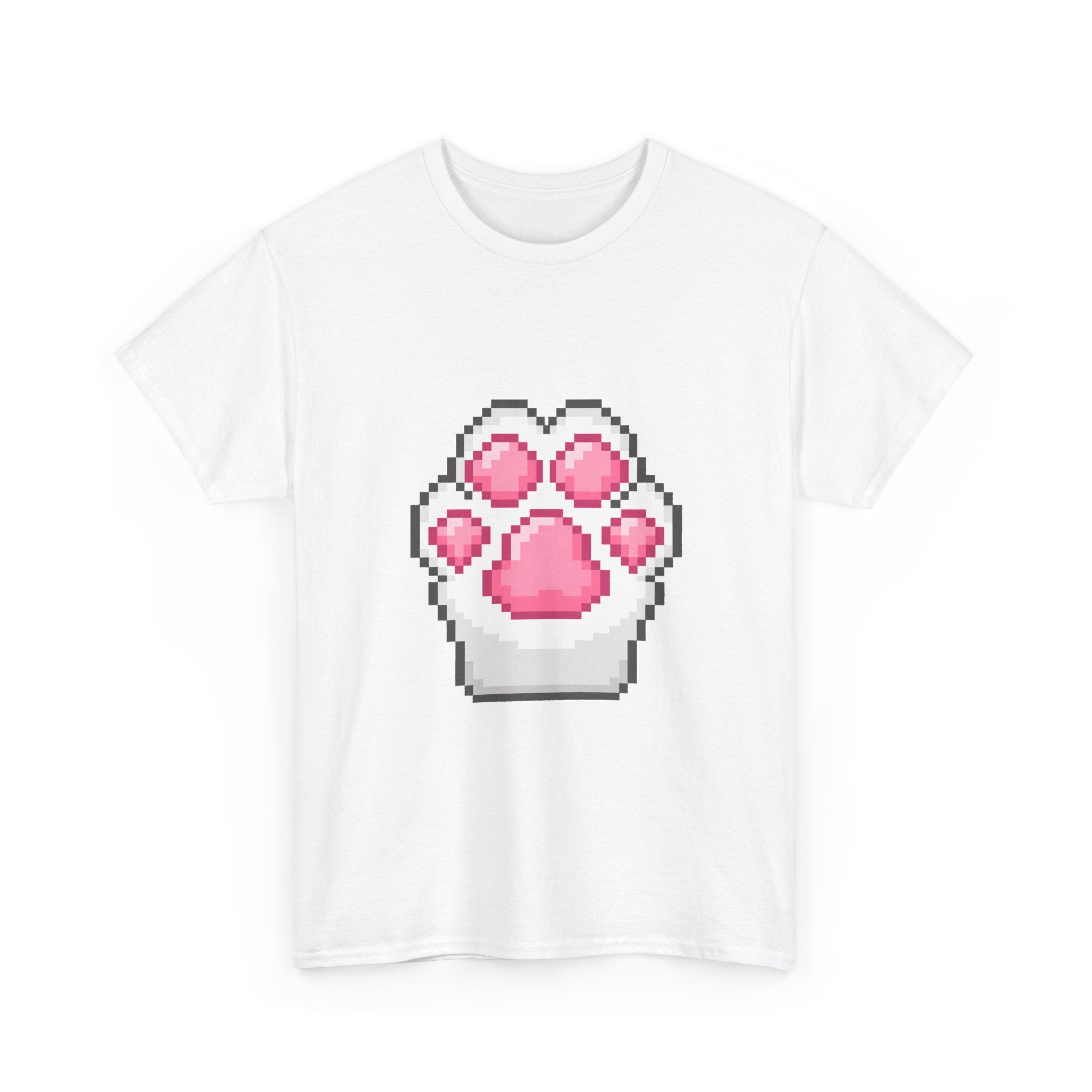 Pixel Cat Paw Tee - 100% cotton
