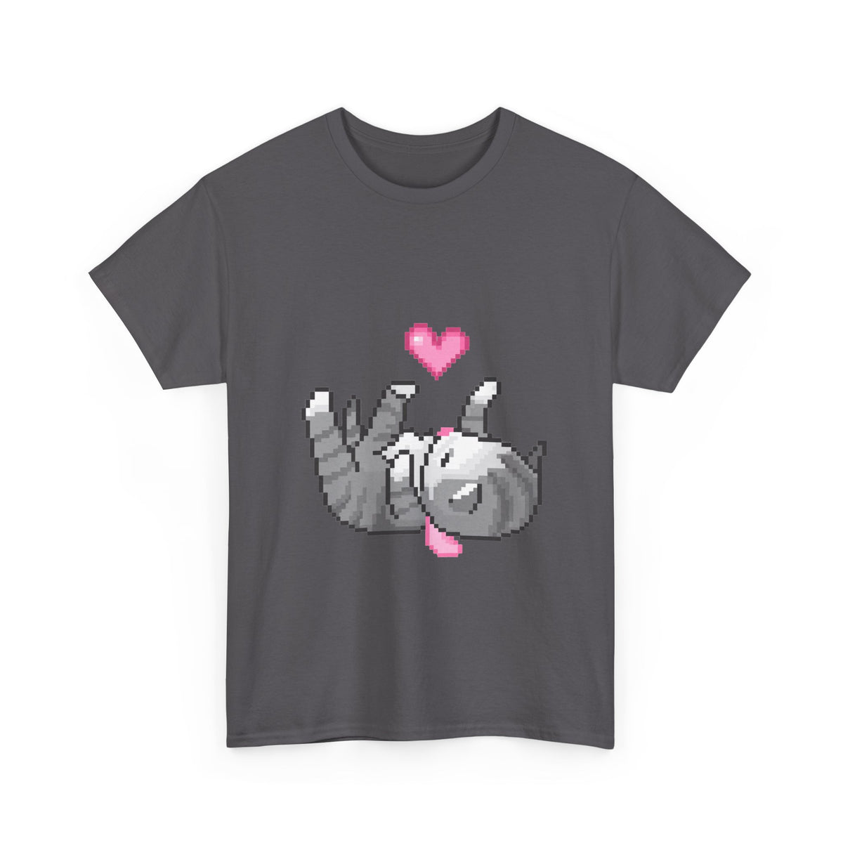 Pixel Cat Heart Tee - 100% cotton