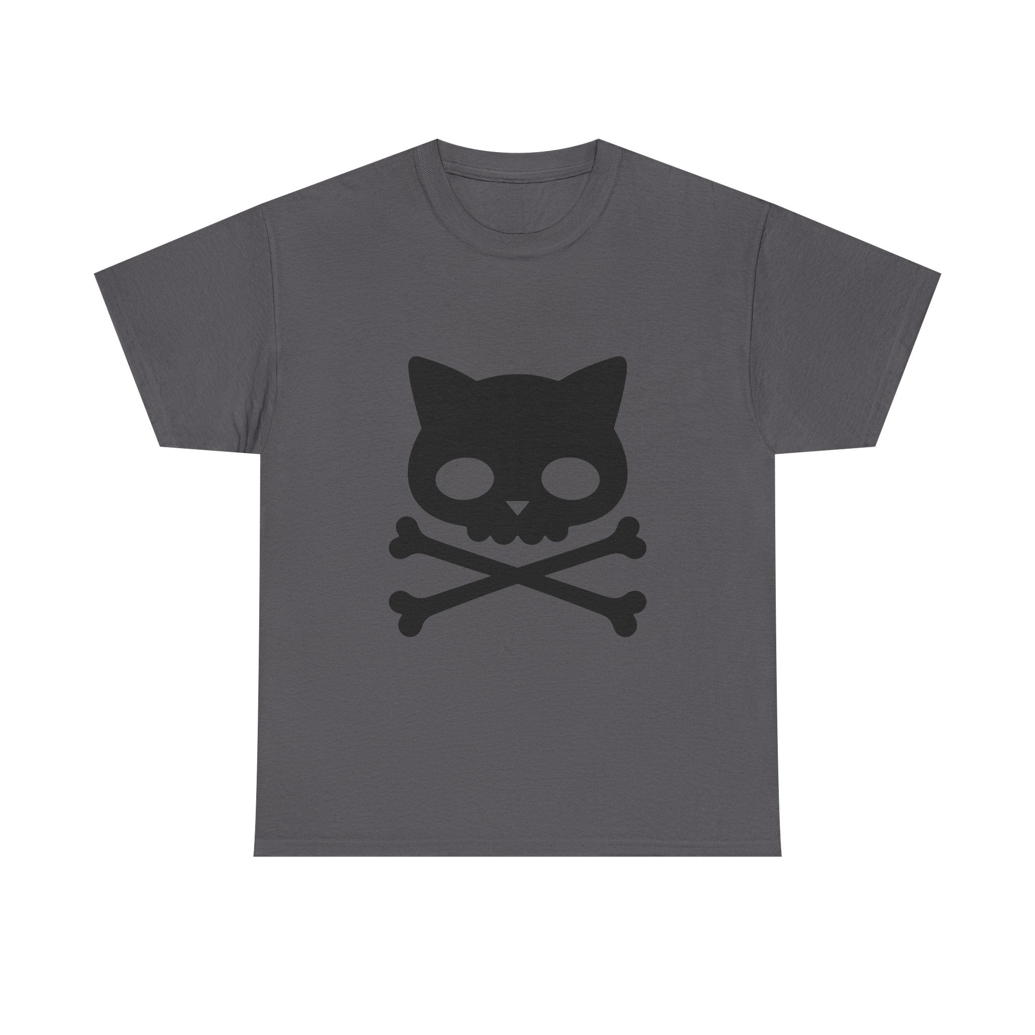 Cat Skull Crossbones Tee - 100% cotton