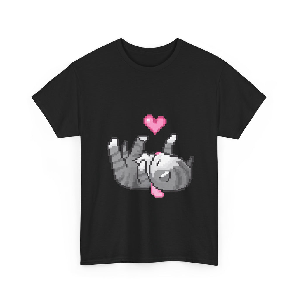 Pixel Cat Heart Tee - 100% cotton