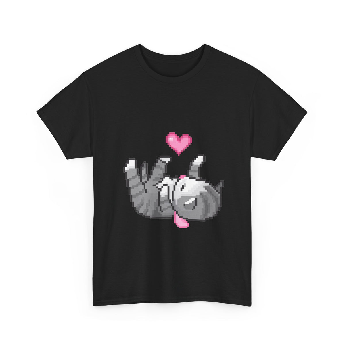 Pixel Cat Heart Tee - 100% cotton