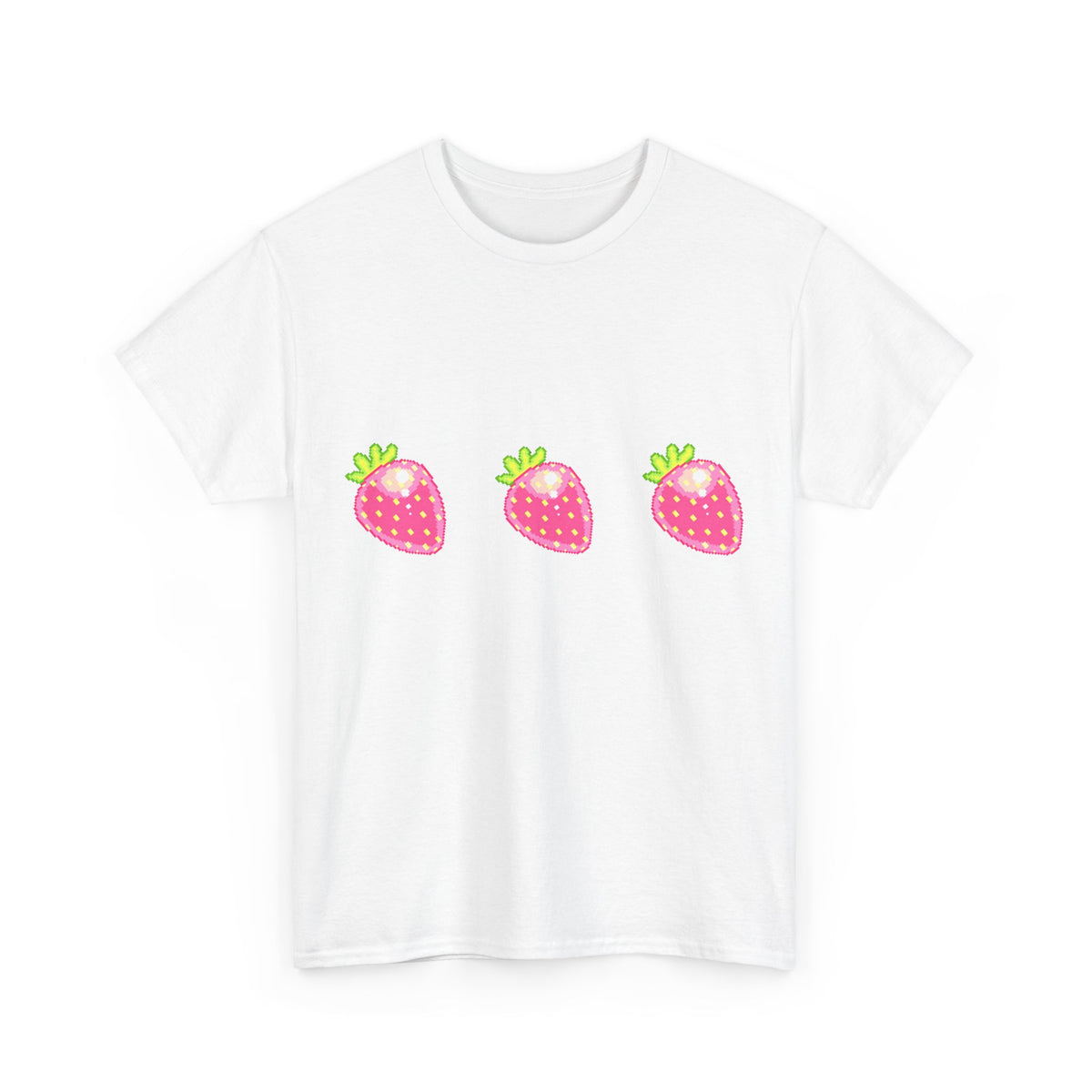 Strawberry pixel tee - 100% cotton :D