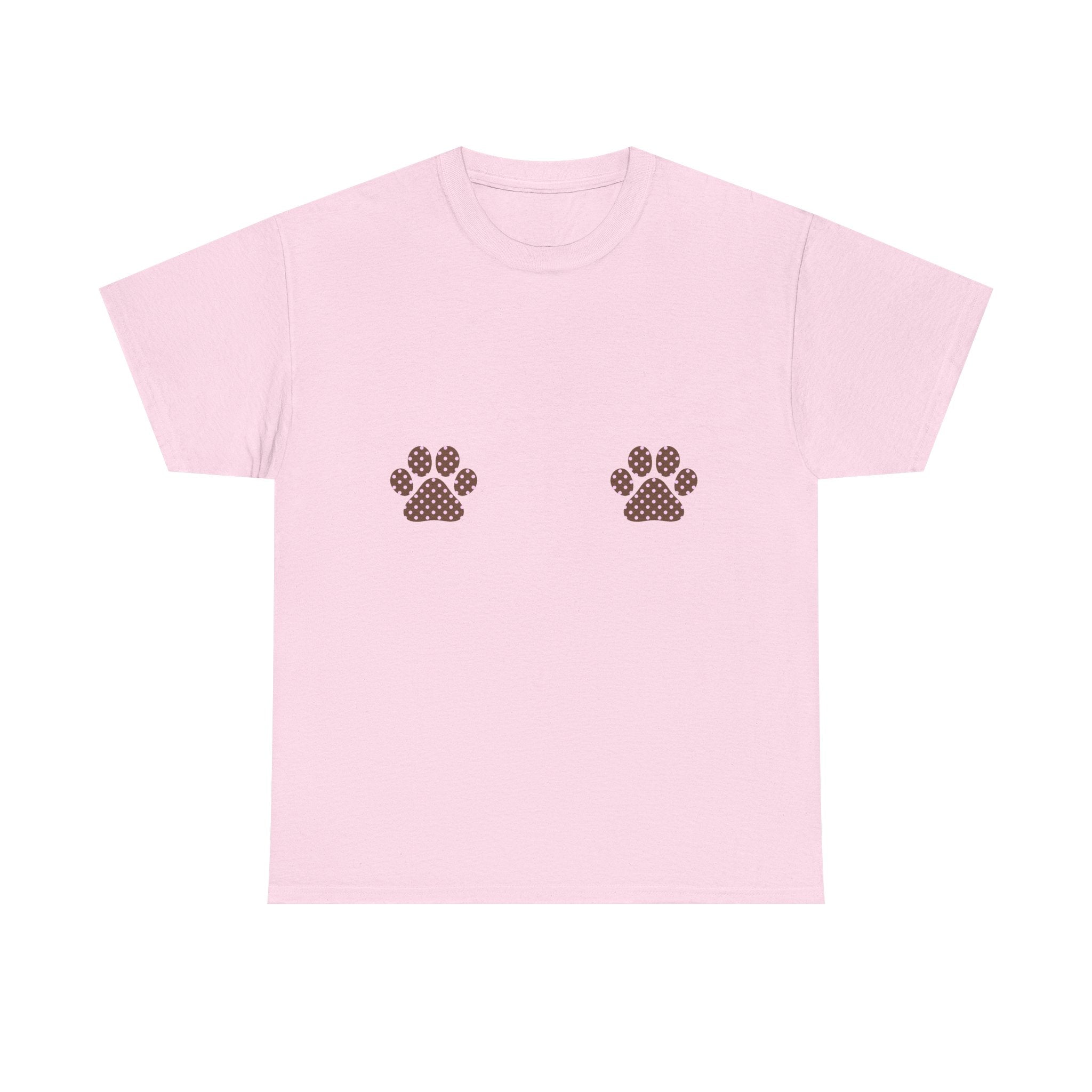 Paw Print polka dot chest tee — 100% cotton ;3