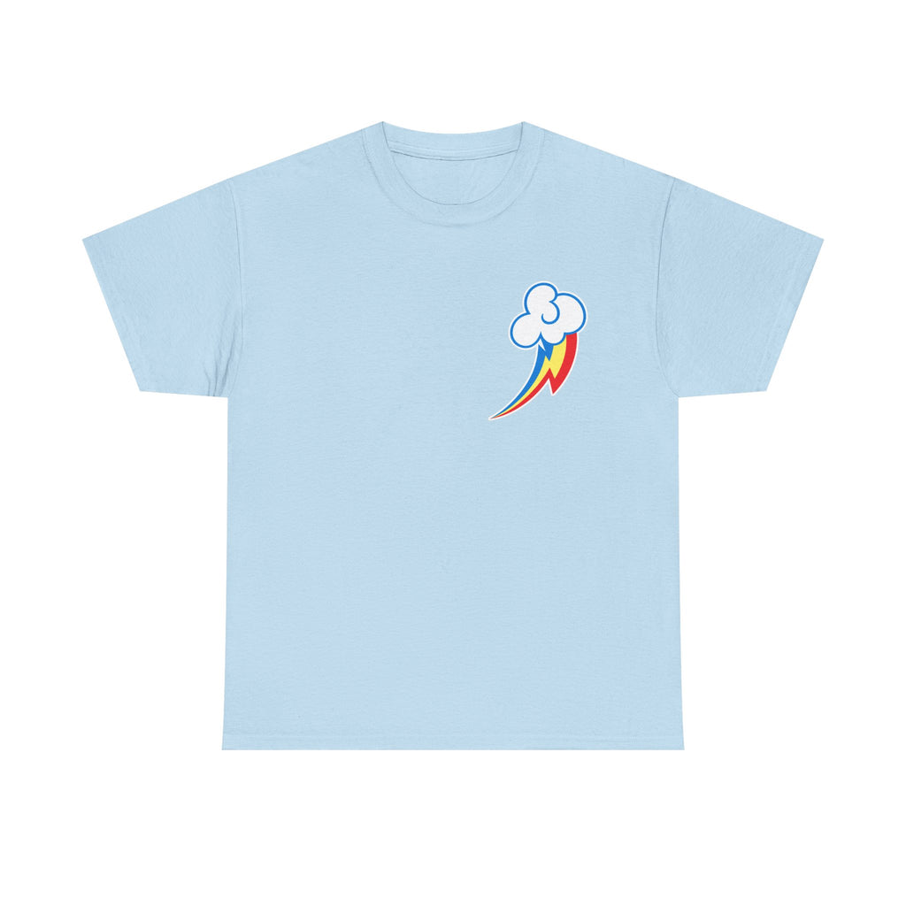 Retro Rainbow Bolt Tee — Cute Cloud Lightning Graphic T-Shirt