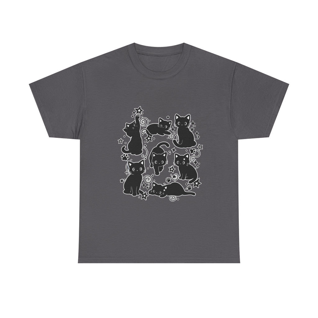 Black Cats Circle Graphic Tee - 100% cotton