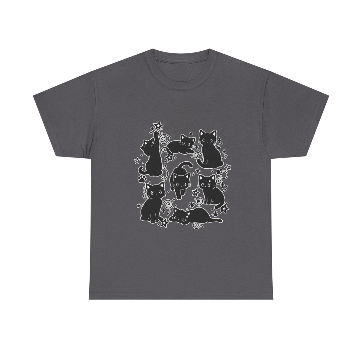 Black Cats Circle Graphic Tee - 100% cotton