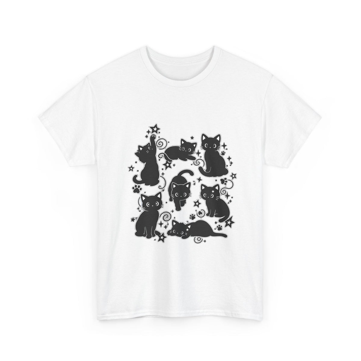Black Cats Circle Graphic Tee - 100% cotton